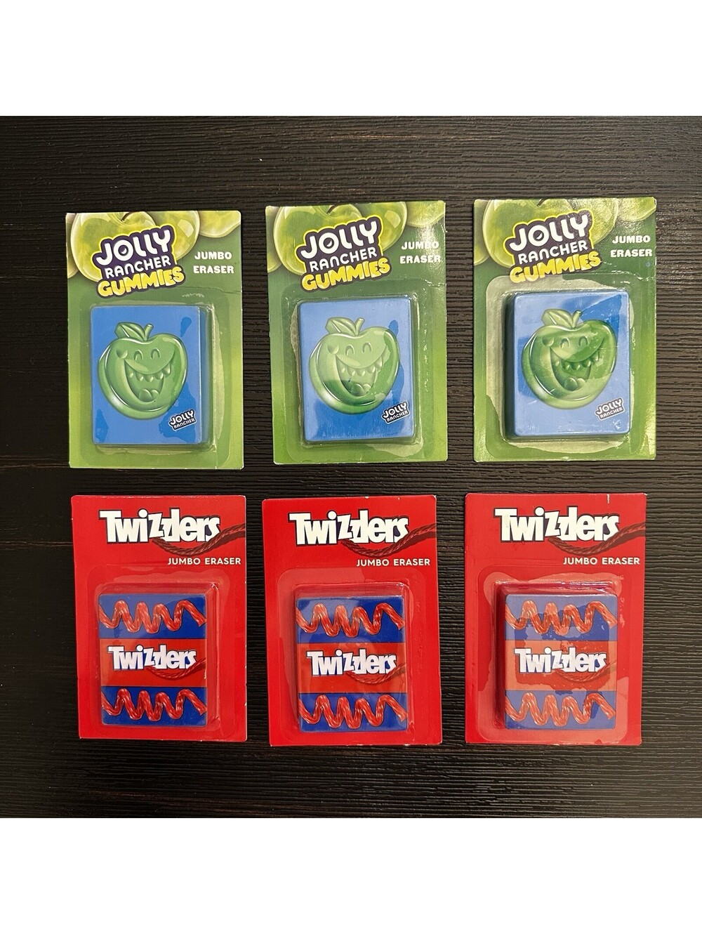 Jumbo Erasers Lot Of 6 Jolly Rancher Gummies & Twizzlers Brand New Sealed